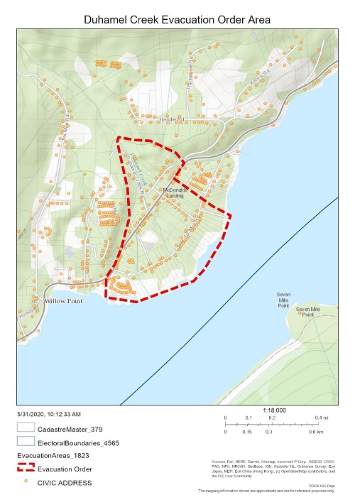 UPDATE: RDCK Duhamel Creek Evacuation order RESCINDED