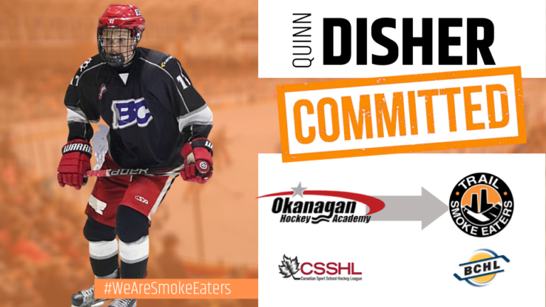 16-year-old forward Quinn Disher joins the Trail Smoke Eaters