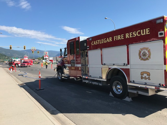 Minor gas leak in Castlegar during construction