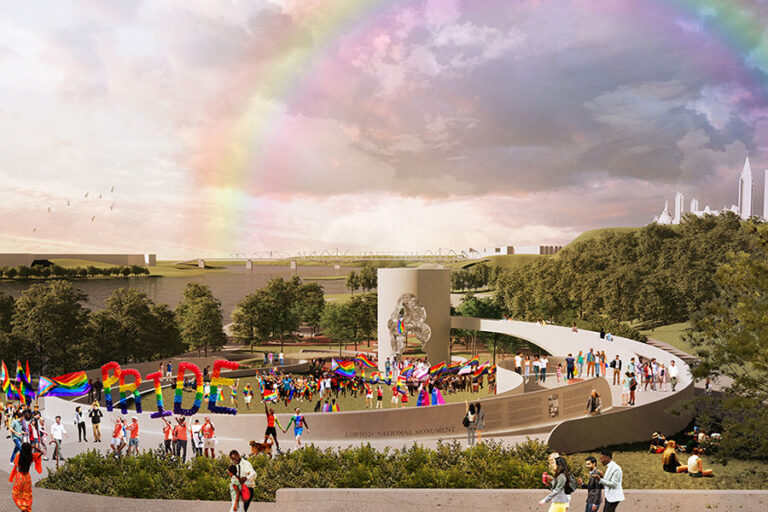 Monument on the way to Ottawa in recognition of LGBTQ2S+ history