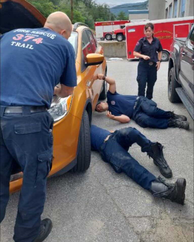 Trail firefighters rescue kitten stuck in engine