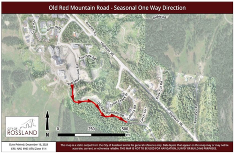 Traffic change on Red Mountain Road