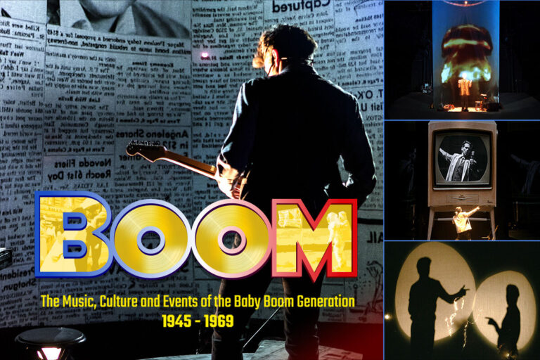 A multi-media live spectacle brings to life the sights and sounds of the Boomer generation